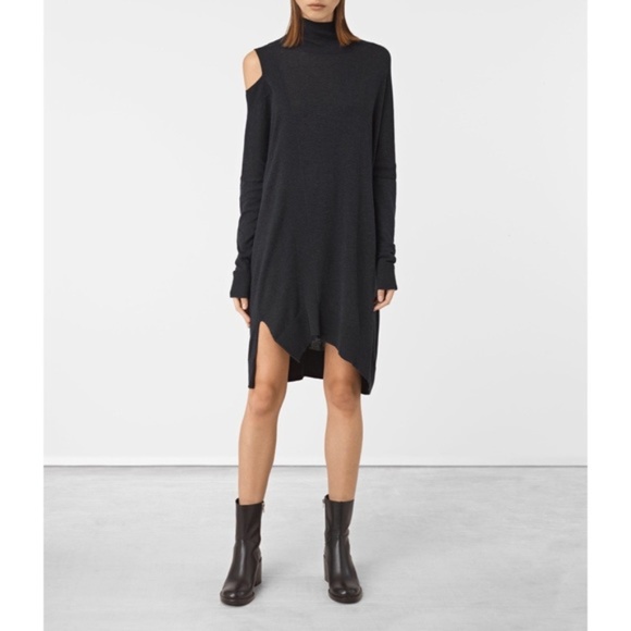 All Saints Dresses & Skirts - AllSaints S Black Cecily Long Sleeve Dress Cotton